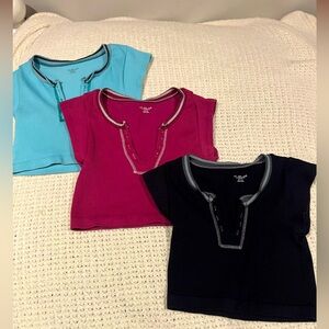 3 urban outfitters tops in blue, purple, and black. Comfortable and stylish